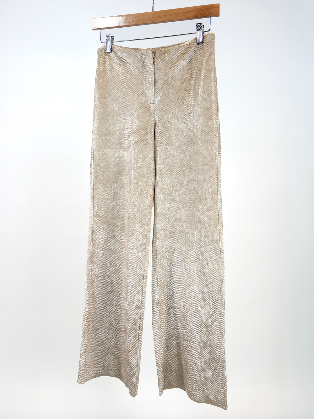 PF-1066 Vintage Bisou Bisou Y2K/' Shimmery Snakeskin Velvet Feel Mid Rise Pants